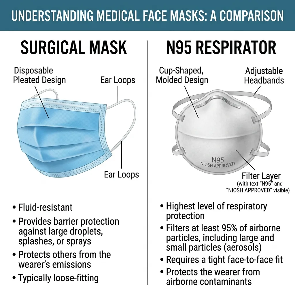 Medical Face Mask Types Surgical vs. N95