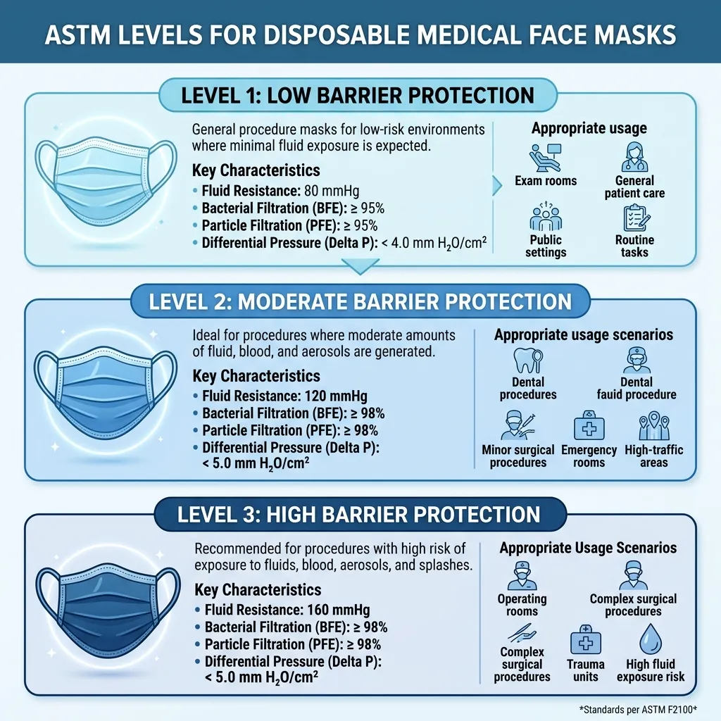 What Are the ASTM Levels for Disposable Medical Face Masks