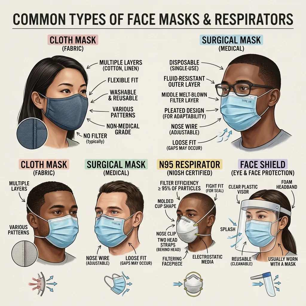 What are the main types of face masks