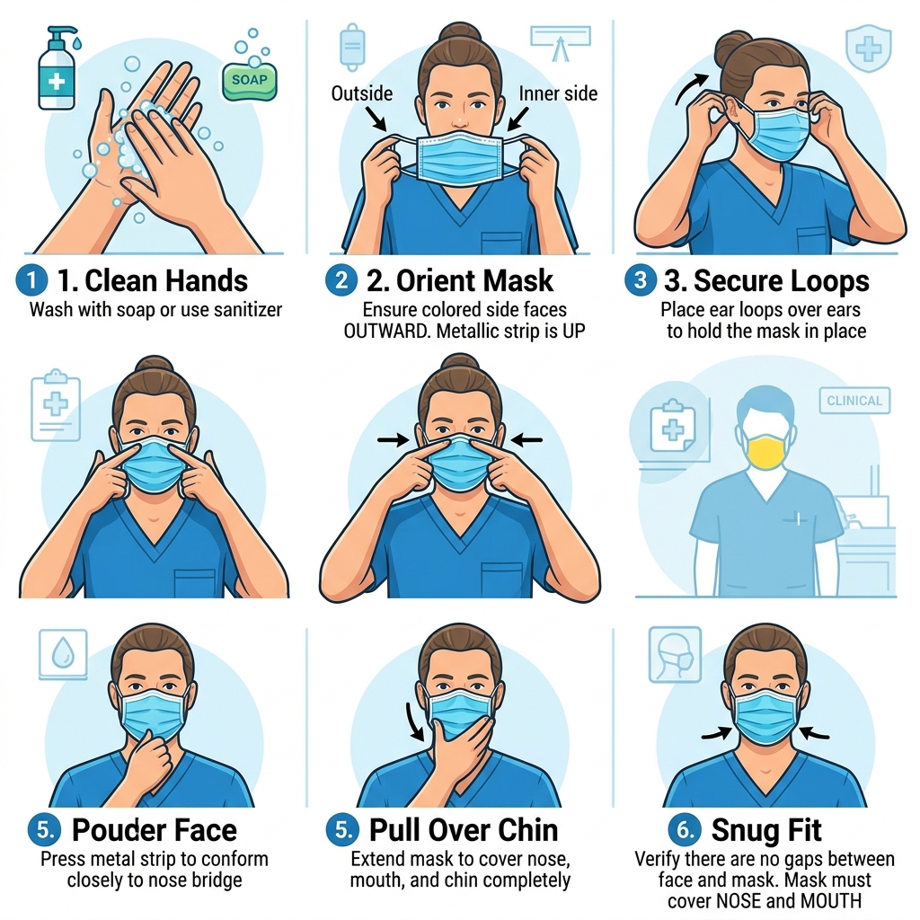 What is the correct way to use a surgical face mask